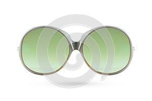 Fashion green glasses ant style on white background.