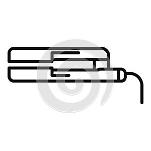 Fashion hair straighter icon outline vector. Electric device