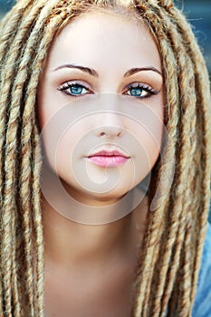 Fashion hairstyle with dreads