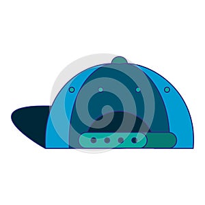 Fashion hat cool accesory cartoon isolated blue lines