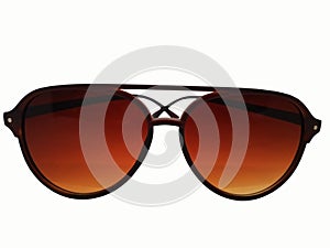 Fashion and healthcare concept, brown lens of sunglasses with br