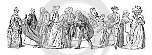 Fashion history Collection from 1637 to 1778 20 s to 60 s / a big evolution in fashion/ Vintage and Antique illustration from Peti