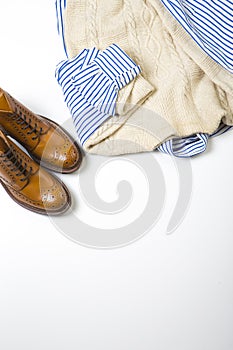 Fashion Ideas and Concepts. Man`s Tan Brogue Boots