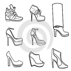 Fashion illustration of footwear