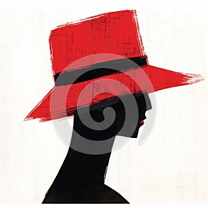 Fashion Illustration Of Woman In Red Hat By Pierre Pellegrini