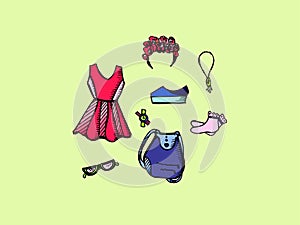 Fashion image of clothing and accessories