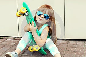 Fashion kid concept - stylish little girl child