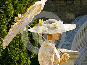 Fashion lady with an umbrella highclass rich money