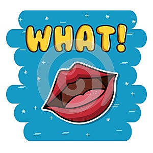 Fashion lipss badges icon