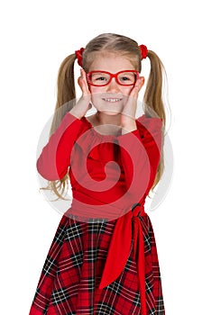 Fashion little girl in glassess