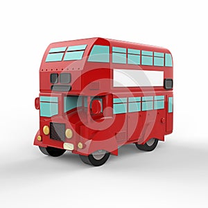 Fashion london doubledecker red bus. 3d render