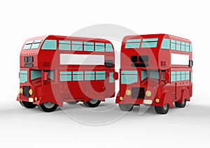 Fashion london doubledecker red bus. 3d render