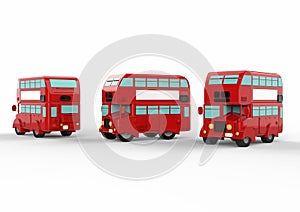 Fashion london doubledecker red bus. 3d render photo
