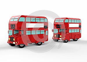 Fashion london doubledecker red bus. 3d render photo