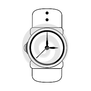 Fashion male wristwatch accesory in black and white photo