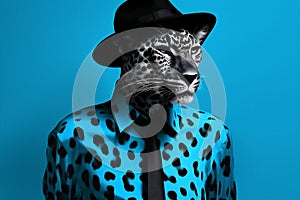 Fashion man person wildlife face portrait animal mammal leopard nature wild male young modern