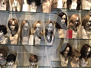 Fashion Mannequins in wigs.