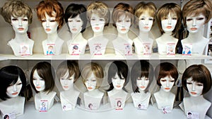 Fashion Mannequins in wigs.