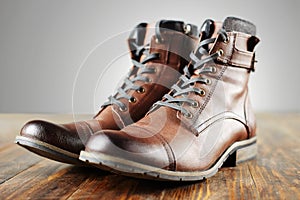 Fashion men`s brown shoes