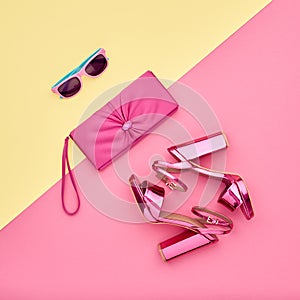 Fashion Minimal Design Woman Accessories Set. Art