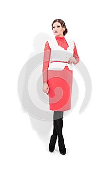 Fashion model against white background pose