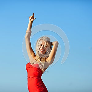 Fashion model on the beach
