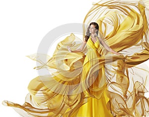 Fashion Model Dress, Woman Flowing Fabric Gown, Clothes White