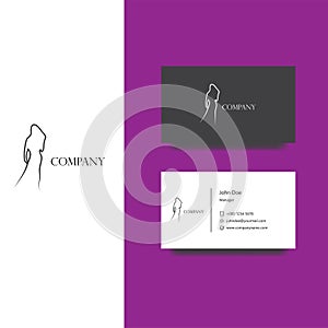 Fashion oriented company logo and business card template