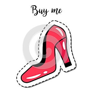 Fashion patch element high heel shoe