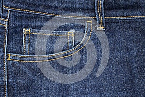 Fashion of the pocket of blue denim jeans