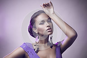 Fashion portrait of beautiful african woman