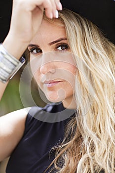 Fashion portrait of beautiful hippie young woman