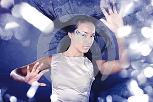 Fashion portrait of beauty ice lady