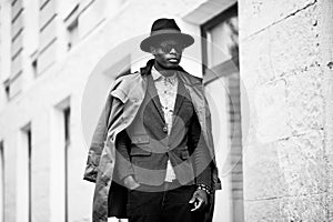 Fashion portrait of black african american man