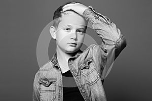 Fashion portrait of child. handsome little boy