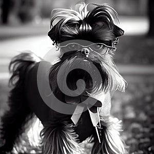 fashion portrait of a dog affenpinscher