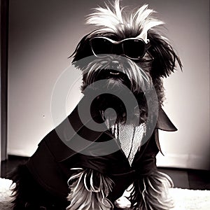 fashion portrait of a dog affenpinscher