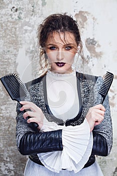 Fashion portrait. Hairstyling concept.