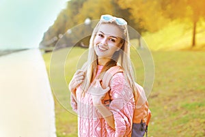 Fashion portrait pretty hipster smiling girl having fun