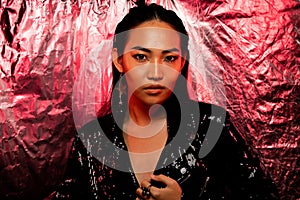 Fashion Portrait Profile Asian Woman LGBTQ Transgender fashion poses