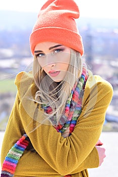 Fashion portrait of woman. woman maintaining fashion blog. Hipster woman with fashion makeup. Beauty and fashion look of