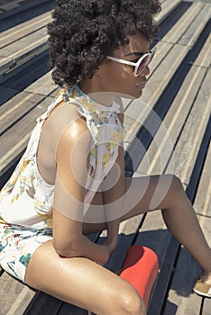 Fashion portrait of young beautiful woman.