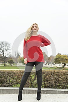 Fashion portrait of young beautiful woman