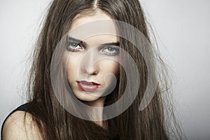 Fashion portrait of young beautiful woman