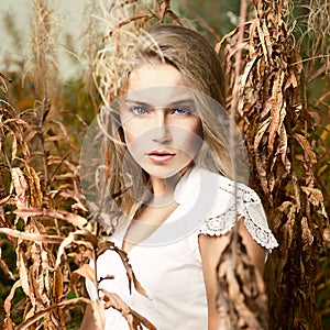 Fashion portrait of young beautiful woman