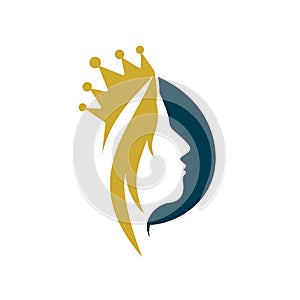 Fashion Queen logo design template.