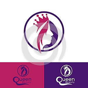 Fashion Queen logo design template.