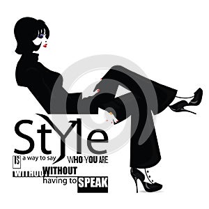 Fashion quote with fashion woman.