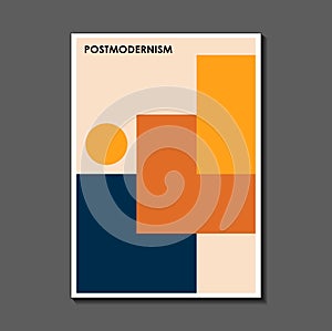 Fashion. retro poster inspired by postmodern , Bauhaus. Useful for interior design, background, poster design, first