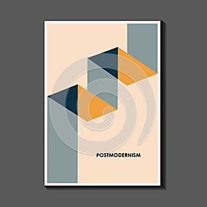 Fashion. retro poster inspired by postmodern , Bauhaus. Useful for interior design, background, poster design, first